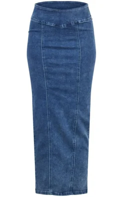 Tall Indigo Vintage Wash Midaxi Skirt