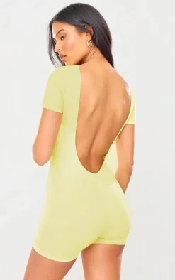 Tall Lemon Snatched Sculpt Scoop Open Back Romper
