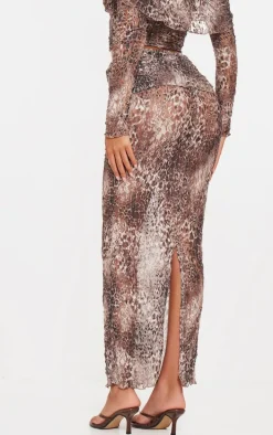 Tall Leopard Crushed Lace Maxi Skirt