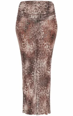 Tall Leopard Crushed Lace Maxi Skirt