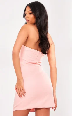 Tall Light Pink Rose Bust Detail Mini Dress