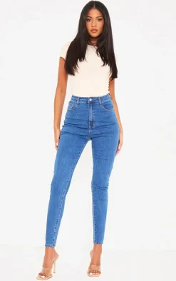 Tall Mid Blue Wash 5 Pocket High Waist Skinny Jeans