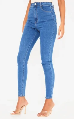 Tall Mid Blue Wash 5 Pocket High Waist Skinny Jeans