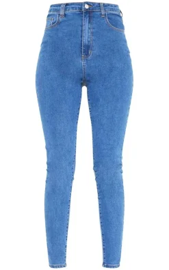 Tall Mid Blue Wash 5 Pocket High Waist Skinny Jeans