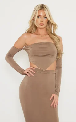 Tall Mocha Brown Midaxi Skirt