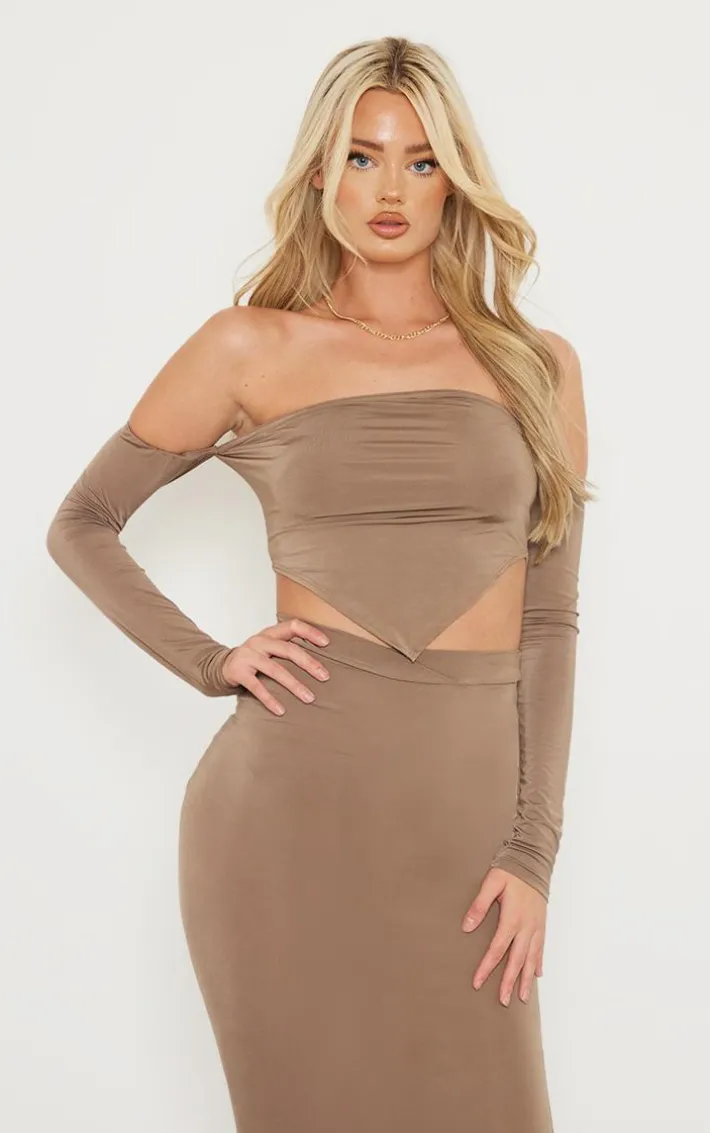 Tall Mocha Brown Midaxi Skirt