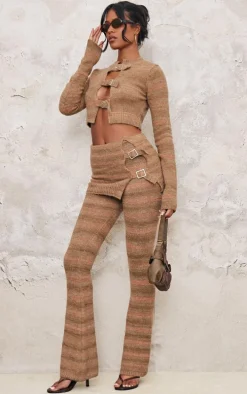 Tall Multi Buckle Detail Long Sleeve Knitted Top