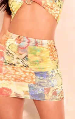 Tall Multi Print Mini Skirt