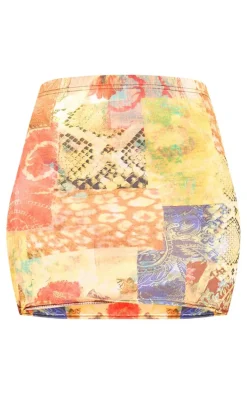Tall Multi Print Mini Skirt