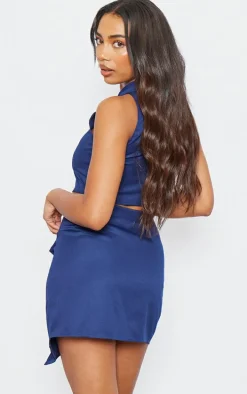 Tall Navy One Button Vest