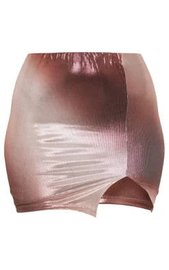 Tall Nude Glitter Mini Skirt