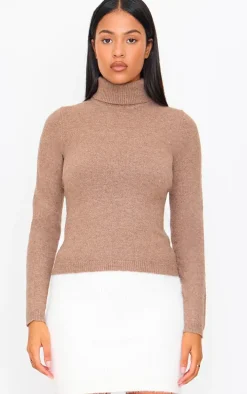 Tall Oatmeal Fluffy Knitted Mini Skirt