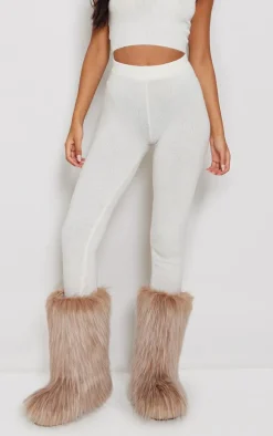 Tall Oatmeal Marl Knit Leggings