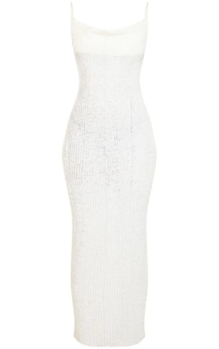 Tall Off White Textured Strappy Maxi Dress