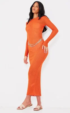 Tall Orange Scoop Back Maxi Dress