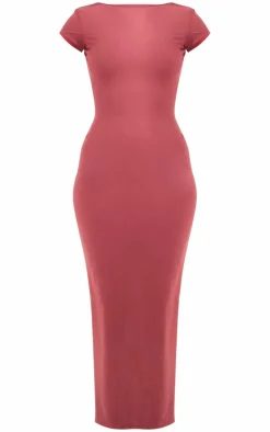 Tall Red Snatched Sculpt Scoop Back Maxi Dress