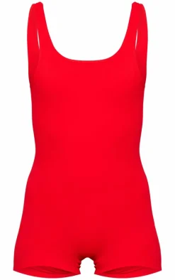 Tall Red Snatched Sculpt Open Back Romper