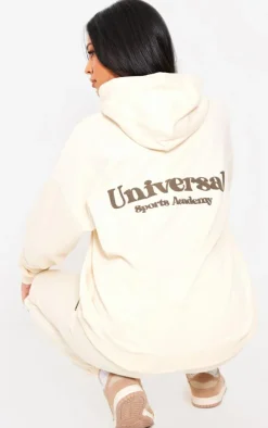 Tall Sand Premium Sports Academy Puff Print Oversized Hoodie