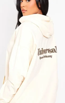 Tall Sand Premium Sports Academy Puff Print Oversized Hoodie
