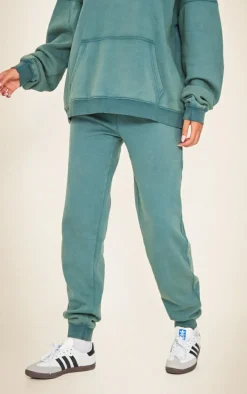 Tall Sea Green Washed Oversized Cuffed Sweatpants