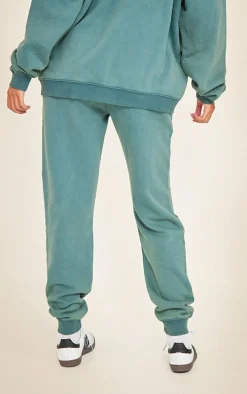 Tall Sea Green Washed Oversized Cuffed Sweatpants