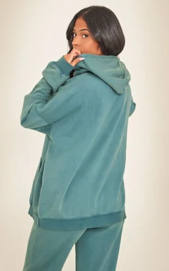 Tall Sea Green Washed Oversized Hoodie