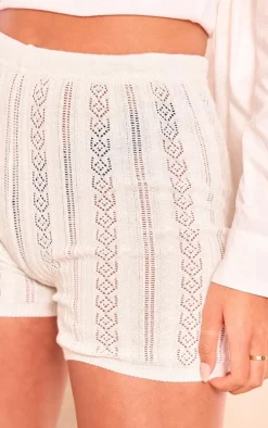 Tall Silver Glitter Detail Elasticated Knitted Shorts