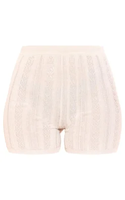 Tall Silver Glitter Detail Elasticated Knitted Shorts