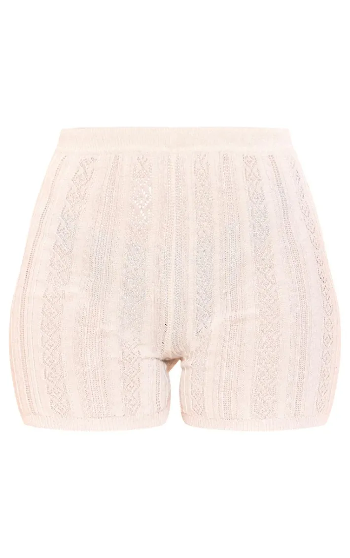 Tall Silver Glitter Detail Elasticated Knitted Shorts
