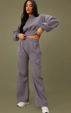 Tall Steel Blue High Waist Wide Leg Sweatpant