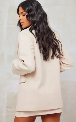 Tall Stone Brushed Wool Look Oversized Blazer