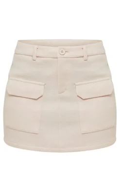 Tall Stone Brushed Wool Look Mini Skirt