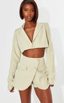 Tall Stone Cropped Blazer Jacket