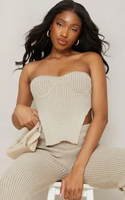 Tall Stone Knitted Cup Detail Bandeau