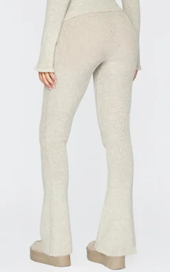 Tall Stone Knitted Foldover Waist Flared Pants