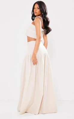 Tall Stone Linen Look Floaty Crop Top