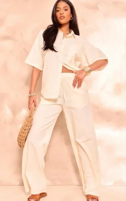 Tall Stone Linen Look Short Sleeve Shirt