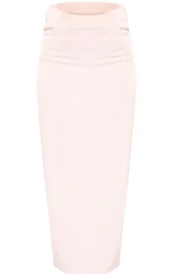 Tall Stone Pocket Detail Split Linen Midaxi Skirt