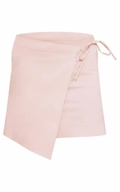Tall Stone Stretch Woven Tie Side Detail Mini Skirt