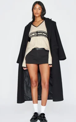 Tall Stone V Neck Graphic Knitted Sweater