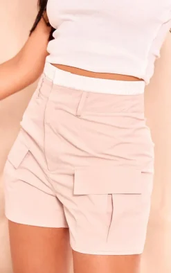 Tall Stone Waistband Detail Tailored Shorts