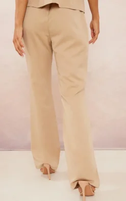 Tall Taupe Elasticated Waist Wide Leg Pants
