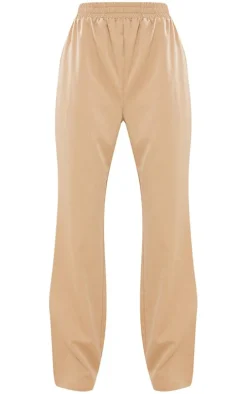 Tall Taupe Elasticated Waist Wide Leg Pants