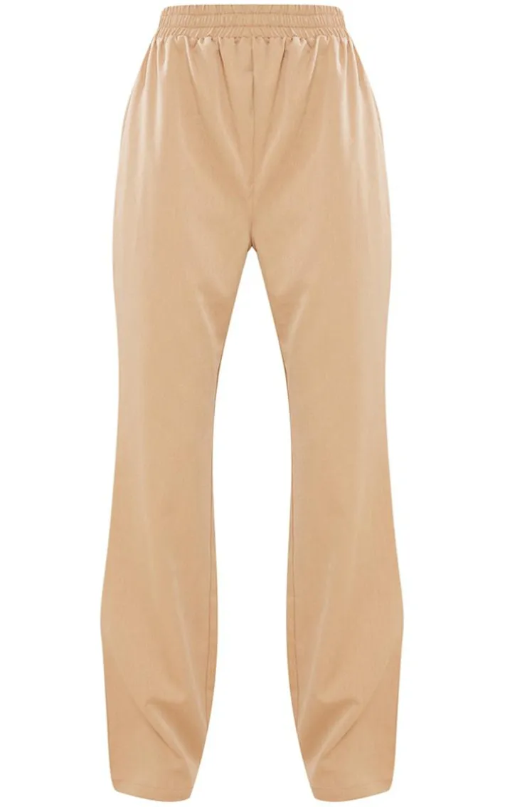 Tall Taupe Elasticated Waist Wide Leg Pants