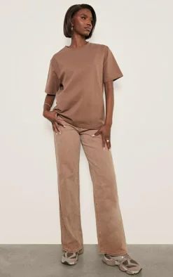 Tall Taupe Premium Cotton Oversized T-shirt