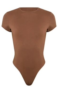 Tall Taupe Premium Cotton Cap Sleeve Fitted Bodysuit