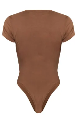Tall Taupe Premium Cotton Cap Sleeve Fitted Bodysuit