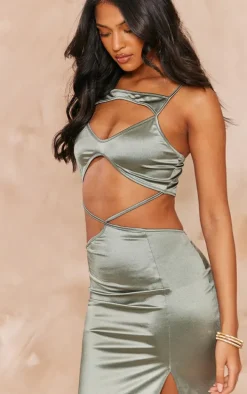 Tall Teal Slinky Extreme Cut Out Maxi Dress