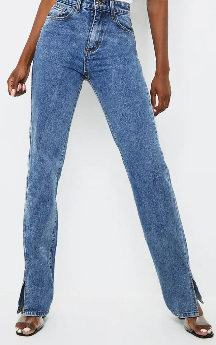 Tall Vintage Wash High Waist Split Hem Jeans