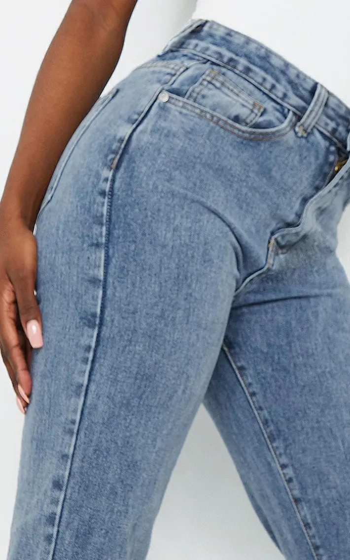 Tall Vintage Wash High Waist Split Hem Jeans